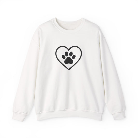 Paw Heart Dog Lover Sweatshirt -Cozy Unisex Crewneck for pet Owners